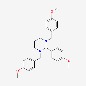 molecular formula C27H32N2O3 B3975243 1,3-bis(4-methoxybenzyl)-2-(4-methoxyphenyl)hexahydropyrimidine 