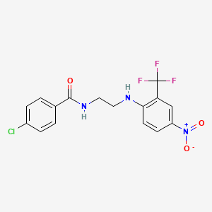 4-chloro-N-(2-{[4-nitro-2-(trifluoromethyl)phenyl]amino}ethyl)benzamide