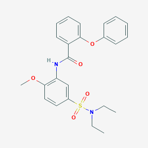 molecular formula C24H26N2O5S B3975263 N-{5-[(diethylamino)sulfonyl]-2-methoxyphenyl}-2-phenoxybenzamide 