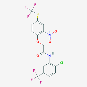 molecular formula C16H9ClF6N2O4S B3975284 N-[2-chloro-5-(trifluoromethyl)phenyl]-2-{2-nitro-4-[(trifluoromethyl)thio]phenoxy}acetamide 