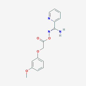 molecular formula C15H15N3O4 B397529 [[Amino(pyridin-2-yl)methylidene]amino] 2-(3-methoxyphenoxy)acetate 