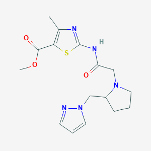 methyl 4-methyl-2-({[2-(1H-pyrazol-1-ylmethyl)pyrrolidin-1-yl]acetyl}amino)-1,3-thiazole-5-carboxylate