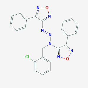 molecular formula C23H16ClN7O2 B397532 3-[1-(2-Chlorobenzyl)-3-(4-phenyl-1,2,5-oxadiazol-3-yl)-2-triazenyl]-4-phenyl-1,2,5-oxadiazole 