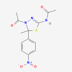 molecular formula C13H14N4O4S B3975342 N-[4-acetyl-5-methyl-5-(4-nitrophenyl)-4,5-dihydro-1,3,4-thiadiazol-2-yl]acetamide 