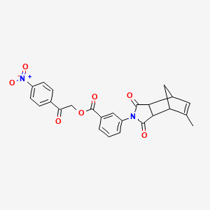 2-(4-nitrophenyl)-2-oxoethyl 3-(8-methyl-3,5-dioxo-4-azatricyclo[5.2.1.0~2,6~]dec-8-en-4-yl)benzoate