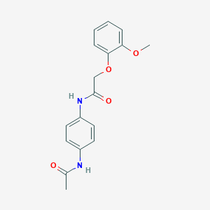 molecular formula C17H18N2O4 B397536 N-[4-(acetylamino)phenyl]-2-(2-methoxyphenoxy)acetamide 