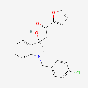 molecular formula C21H16ClNO4 B3975372 1-(4-chlorobenzyl)-3-[2-(2-furyl)-2-oxoethyl]-3-hydroxy-1,3-dihydro-2H-indol-2-one 