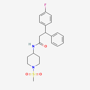 3-(4-fluorophenyl)-N-[1-(methylsulfonyl)piperidin-4-yl]-3-phenylpropanamide