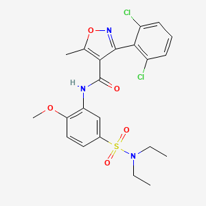 molecular formula C22H23Cl2N3O5S B3975430 3-(2,6-dichlorophenyl)-N-{5-[(diethylamino)sulfonyl]-2-methoxyphenyl}-5-methyl-4-isoxazolecarboxamide 