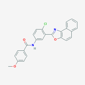 molecular formula C25H17ClN2O3 B397544 N-(4-chloro-3-naphtho[1,2-d][1,3]oxazol-2-ylphenyl)-4-methoxybenzamide 