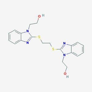 molecular formula C20H22N4O2S2 B397546 2-{2-[(2-{[1-(2-hydroxyethyl)-1H-benzimidazol-2-yl]sulfanyl}ethyl)sulfanyl]-1H-benzimidazol-1-yl}ethanol 