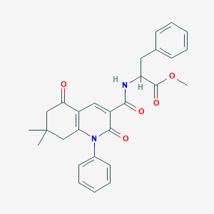 methyl N-[(7,7-dimethyl-2,5-dioxo-1-phenyl-1,2,5,6,7,8-hexahydro-3-quinolinyl)carbonyl]phenylalaninate