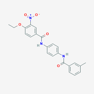 molecular formula C23H21N3O5 B397551 4-ethoxy-3-nitro-N-{4-[(3-methylbenzoyl)amino]phenyl}benzamide 