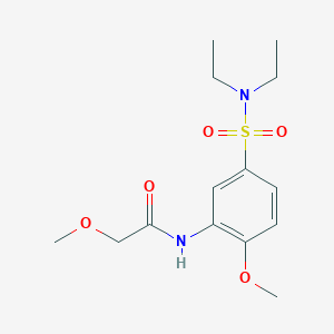 molecular formula C14H22N2O5S B3975521 N-{5-[(diethylamino)sulfonyl]-2-methoxyphenyl}-2-methoxyacetamide 