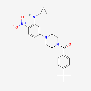 5-[4-(4-tert-butylbenzoyl)-1-piperazinyl]-N-cyclopropyl-2-nitroaniline