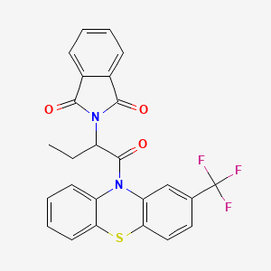 molecular formula C25H17F3N2O3S B3975567 2-(1-{[2-(trifluoromethyl)-10H-phenothiazin-10-yl]carbonyl}propyl)-1H-isoindole-1,3(2H)-dione 