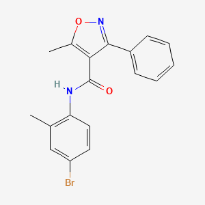 molecular formula C18H15BrN2O2 B3975573 N-(4-bromo-2-methylphenyl)-5-methyl-3-phenyl-4-isoxazolecarboxamide 