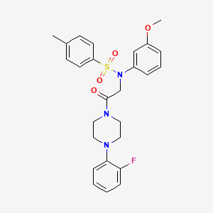 molecular formula C26H28FN3O4S B3975588 N-{2-[4-(2-fluorophenyl)-1-piperazinyl]-2-oxoethyl}-N-(3-methoxyphenyl)-4-methylbenzenesulfonamide 