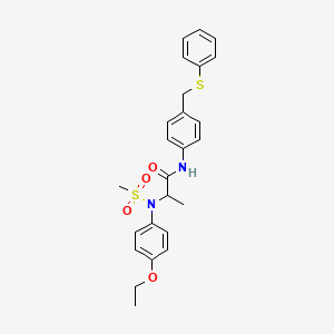 molecular formula C25H28N2O4S2 B3975612 N~2~-(4-ethoxyphenyl)-N~2~-(methylsulfonyl)-N~1~-{4-[(phenylthio)methyl]phenyl}alaninamide 