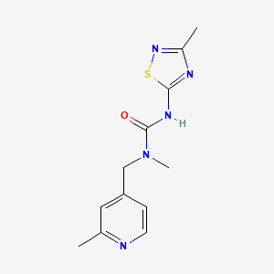 molecular formula C12H15N5OS B3975622 N-methyl-N-[(2-methylpyridin-4-yl)methyl]-N'-(3-methyl-1,2,4-thiadiazol-5-yl)urea 