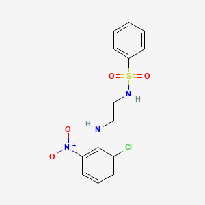 molecular formula C14H14ClN3O4S B3975624 N-{2-[(2-chloro-6-nitrophenyl)amino]ethyl}benzenesulfonamide 
