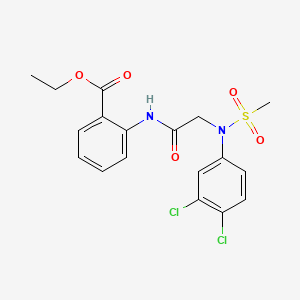 molecular formula C18H18Cl2N2O5S B3975637 ethyl 2-{[N-(3,4-dichlorophenyl)-N-(methylsulfonyl)glycyl]amino}benzoate 