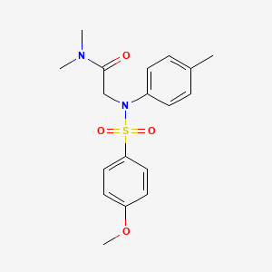 molecular formula C18H22N2O4S B3975682 N~2~-[(4-methoxyphenyl)sulfonyl]-N~1~,N~1~-dimethyl-N~2~-(4-methylphenyl)glycinamide 
