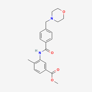 molecular formula C21H24N2O4 B3975693 methyl 4-methyl-3-{[4-(4-morpholinylmethyl)benzoyl]amino}benzoate 