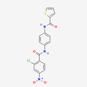 molecular formula C18H12ClN3O4S B3975721 N-{4-[(2-chloro-4-nitrobenzoyl)amino]phenyl}-2-thiophenecarboxamide 