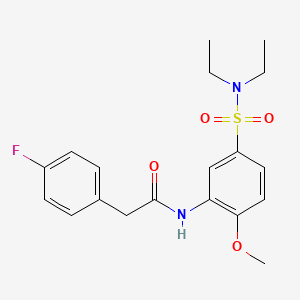 molecular formula C19H23FN2O4S B3975726 N-{5-[(diethylamino)sulfonyl]-2-methoxyphenyl}-2-(4-fluorophenyl)acetamide 
