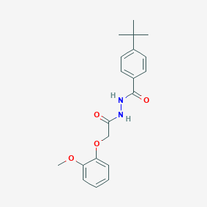 molecular formula C20H24N2O4 B397573 4-tert-butyl-N'-[(2-methoxyphenoxy)acetyl]benzohydrazide 