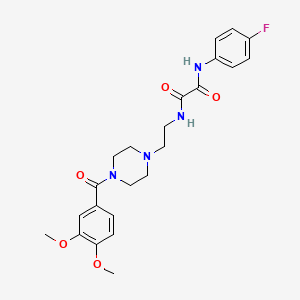molecular formula C23H27FN4O5 B3975734 N-{2-[4-(3,4-dimethoxybenzoyl)-1-piperazinyl]ethyl}-N'-(4-fluorophenyl)ethanediamide 