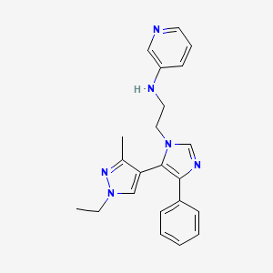 molecular formula C22H24N6 B3975745 N-{2-[5-(1-ethyl-3-methyl-1H-pyrazol-4-yl)-4-phenyl-1H-imidazol-1-yl]ethyl}pyridin-3-amine 