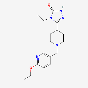 molecular formula C17H25N5O2 B3975748 5-{1-[(6-ethoxypyridin-3-yl)methyl]piperidin-4-yl}-4-ethyl-2,4-dihydro-3H-1,2,4-triazol-3-one 