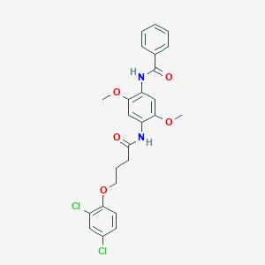 molecular formula C25H24Cl2N2O5 B3975755 N-(4-{[4-(2,4-dichlorophenoxy)butanoyl]amino}-2,5-dimethoxyphenyl)benzamide 