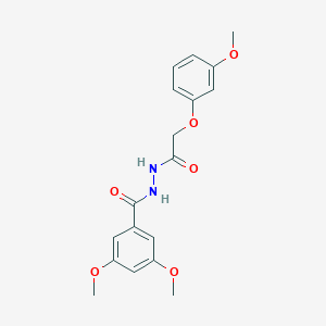 molecular formula C18H20N2O6 B397576 3,5-dimethoxy-N'-[(3-methoxyphenoxy)acetyl]benzohydrazide 