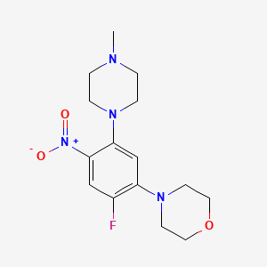 molecular formula C15H21FN4O3 B3975785 4-[2-fluoro-5-(4-methyl-1-piperazinyl)-4-nitrophenyl]morpholine 