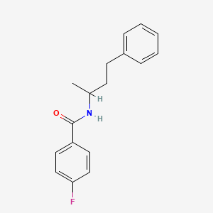 molecular formula C17H18FNO B3975786 4-fluoro-N-(1-methyl-3-phenylpropyl)benzamide 
