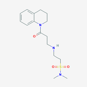 molecular formula C16H25N3O3S B3975804 2-{[3-(3,4-dihydroquinolin-1(2H)-yl)-3-oxopropyl]amino}-N,N-dimethylethanesulfonamide 