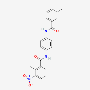 molecular formula C22H19N3O4 B3975823 2-methyl-N-{4-[(3-methylbenzoyl)amino]phenyl}-3-nitrobenzamide 