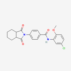 molecular formula C22H21ClN2O4 B3975832 N-(5-chloro-2-methoxyphenyl)-4-(1,3-dioxooctahydro-2H-isoindol-2-yl)benzamide 