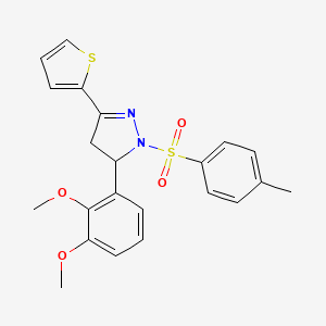 molecular formula C22H22N2O4S2 B3975855 5-(2,3-dimethoxyphenyl)-1-[(4-methylphenyl)sulfonyl]-3-(2-thienyl)-4,5-dihydro-1H-pyrazole 