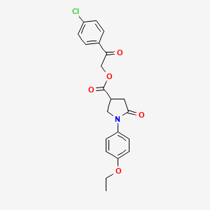 molecular formula C21H20ClNO5 B3975876 2-(4-chlorophenyl)-2-oxoethyl 1-(4-ethoxyphenyl)-5-oxo-3-pyrrolidinecarboxylate 