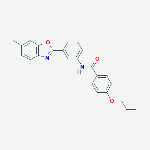 molecular formula C24H22N2O3 B397590 N-[3-(6-methyl-1,3-benzoxazol-2-yl)phenyl]-4-propoxybenzamide 