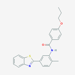 molecular formula C24H22N2O2S B397592 N-[5-(1,3-benzothiazol-2-yl)-2-methylphenyl]-4-propoxybenzamide 