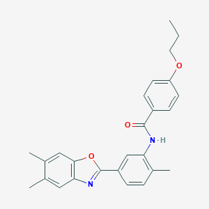 molecular formula C26H26N2O3 B397595 N-[5-(5,6-dimethyl-1,3-benzoxazol-2-yl)-2-methylphenyl]-4-propoxybenzamide 