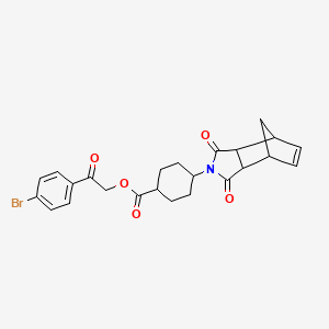 molecular formula C24H24BrNO5 B3975961 2-(4-bromophenyl)-2-oxoethyl 4-(3,5-dioxo-4-azatricyclo[5.2.1.0~2,6~]dec-8-en-4-yl)cyclohexanecarboxylate 
