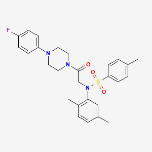 molecular formula C27H30FN3O3S B3975988 N-(2,5-dimethylphenyl)-N-{2-[4-(4-fluorophenyl)-1-piperazinyl]-2-oxoethyl}-4-methylbenzenesulfonamide 