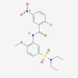 molecular formula C18H20ClN3O6S B3975990 2-chloro-N-{5-[(diethylamino)sulfonyl]-2-methoxyphenyl}-5-nitrobenzamide 