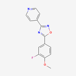 molecular formula C14H10FN3O2 B3975993 4-[5-(3-fluoro-4-methoxyphenyl)-1,2,4-oxadiazol-3-yl]pyridine 